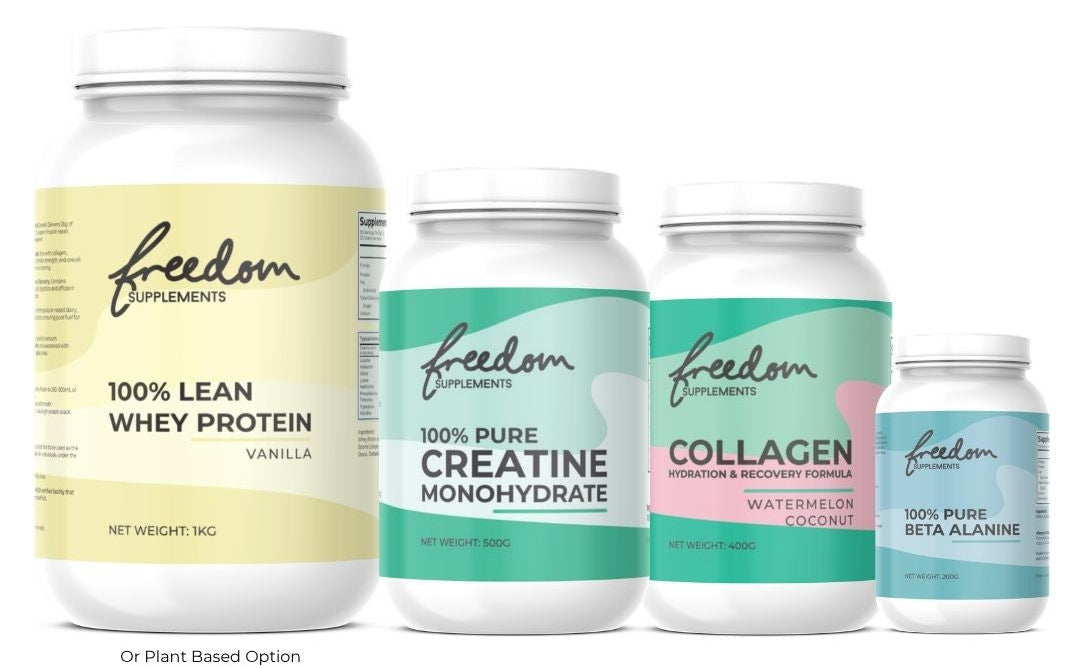 OPTIMUM HEALTH — FAT LOSS STACK 100% Protein Powder + Creatine Monohydrate + Collagen Hydration & Recovery + Beta Alanine