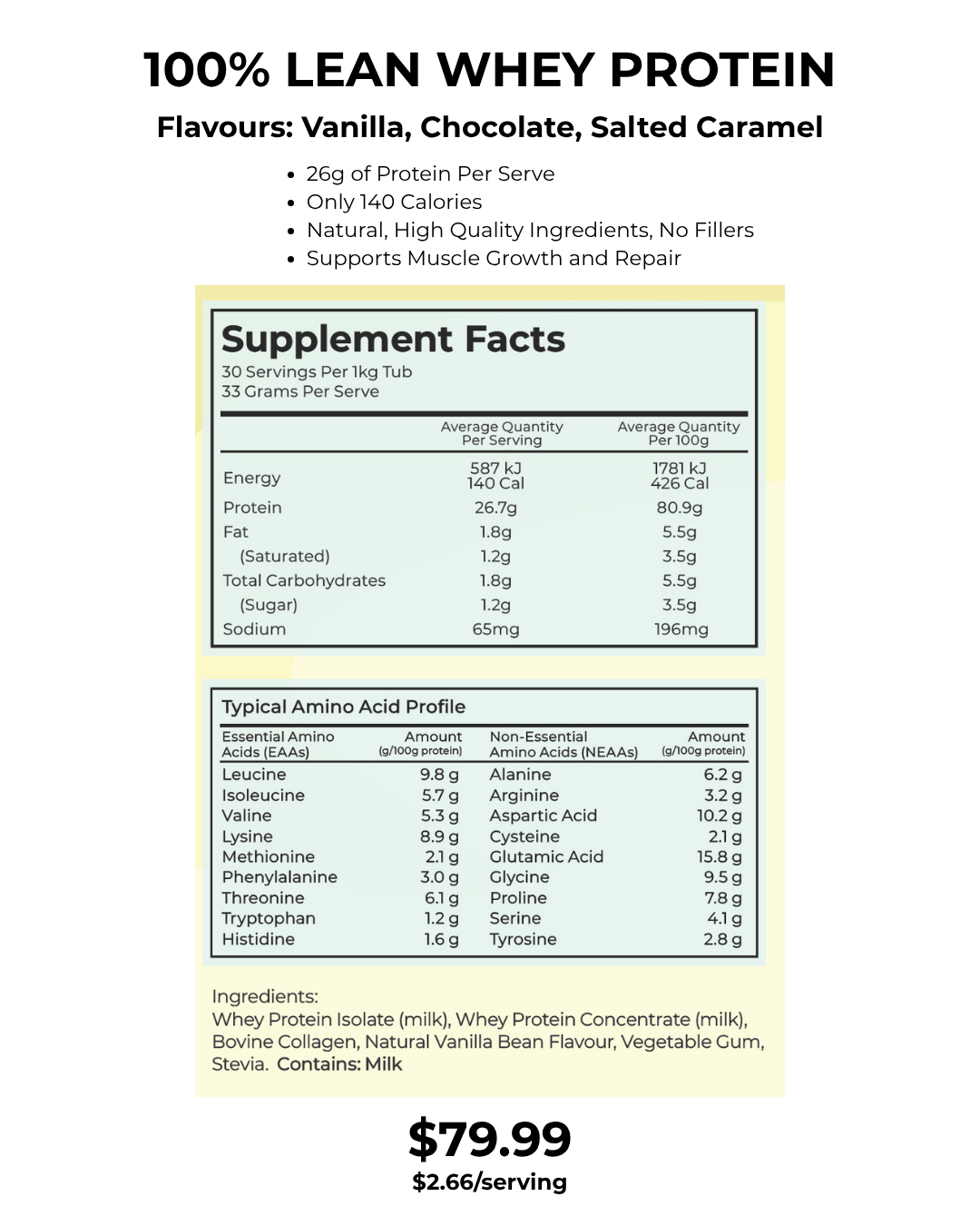 100% Lean Whey Protein — Clean, High-Performance Protein
