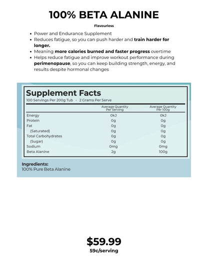100% Pure Beta Alanine — Train Harder. Fatigue Less.