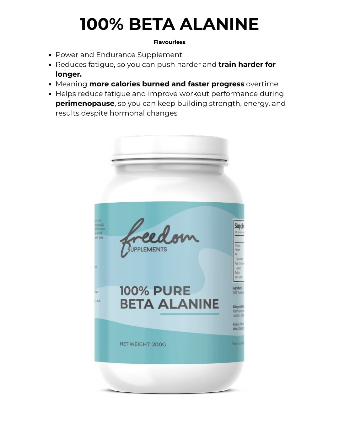 100% Pure Beta Alanine — Train Harder. Fatigue Less.
