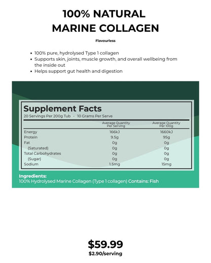 100% Natural Marine Collagen — Pure Type 1 Collagen, Every Day